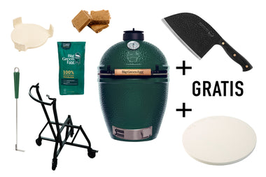 Big Green Egg Starterset Large - inklusive Pizzastein und Gusseisentopf Murat