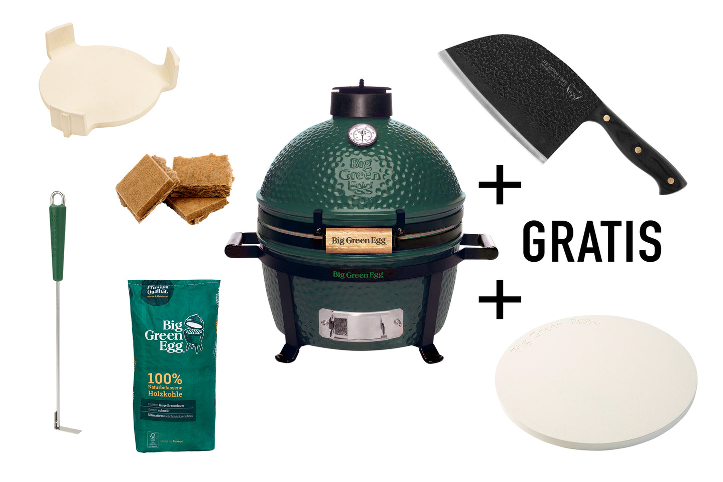Big Green Egg MiniMax Starterset - inklusive Pizzastein und Gusseisentopf